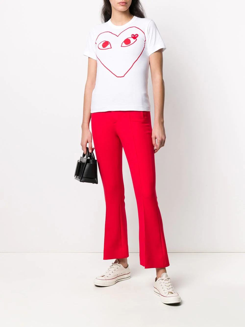 Comme Des Garçons Logo Print T-shirt In White