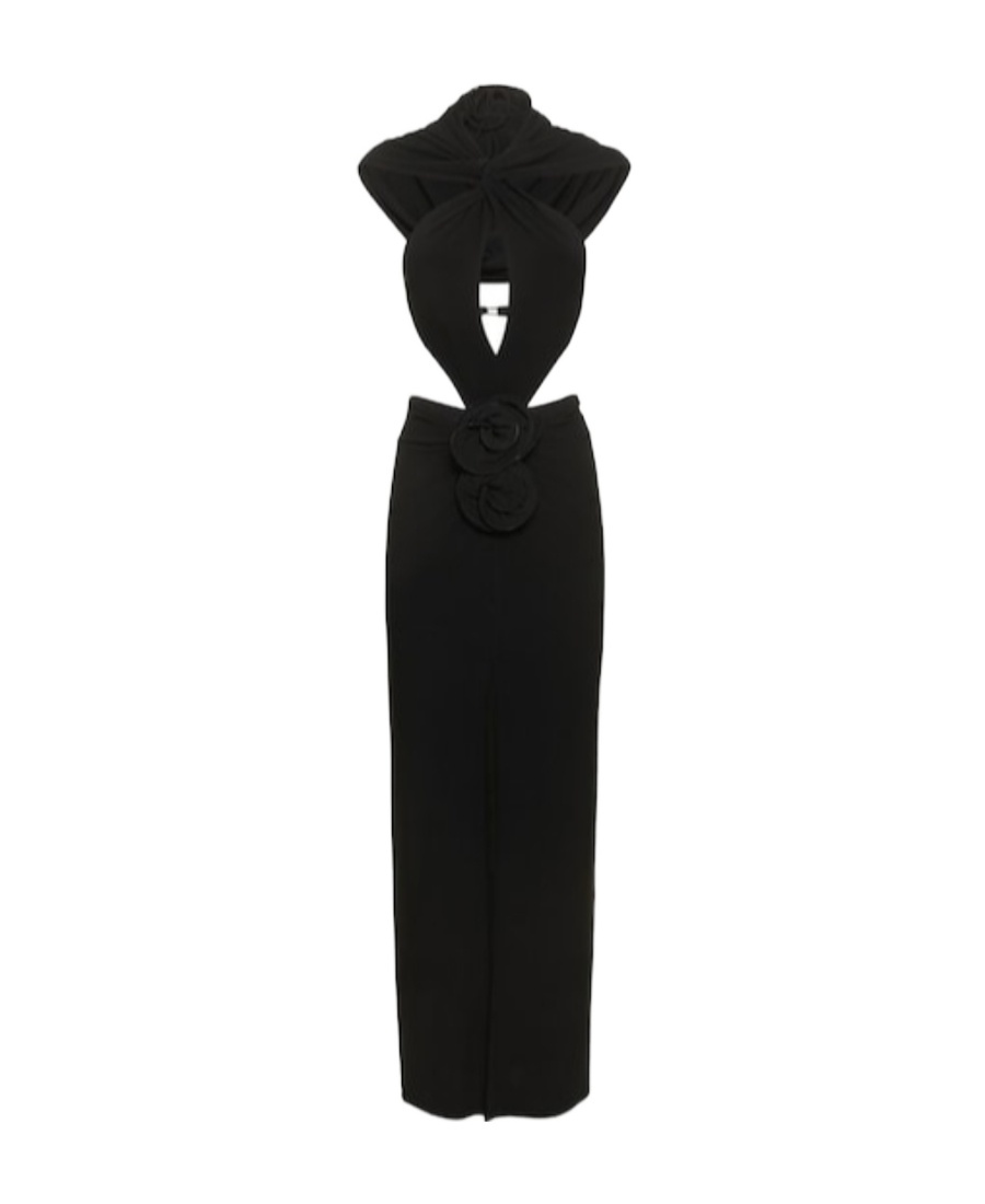 Magda Butrym Hollowed-out Plain Knitted Medium Length Dress