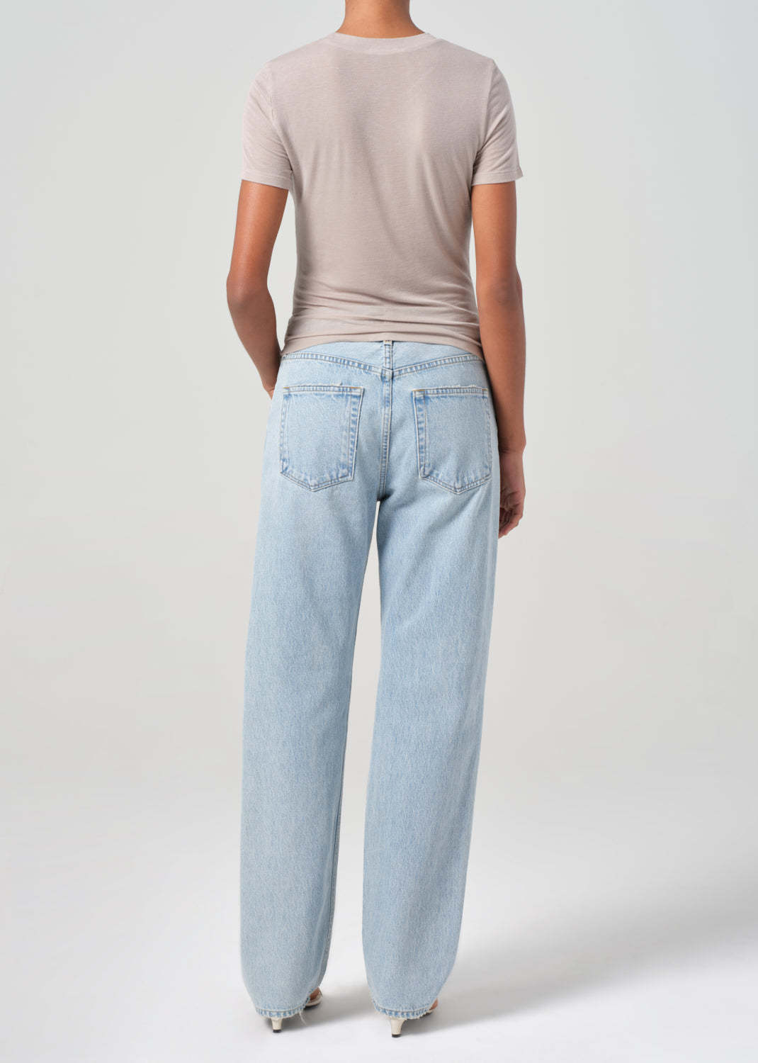 Agolde Kelly Distressed High-rise Straight-leg Jeans In Blue