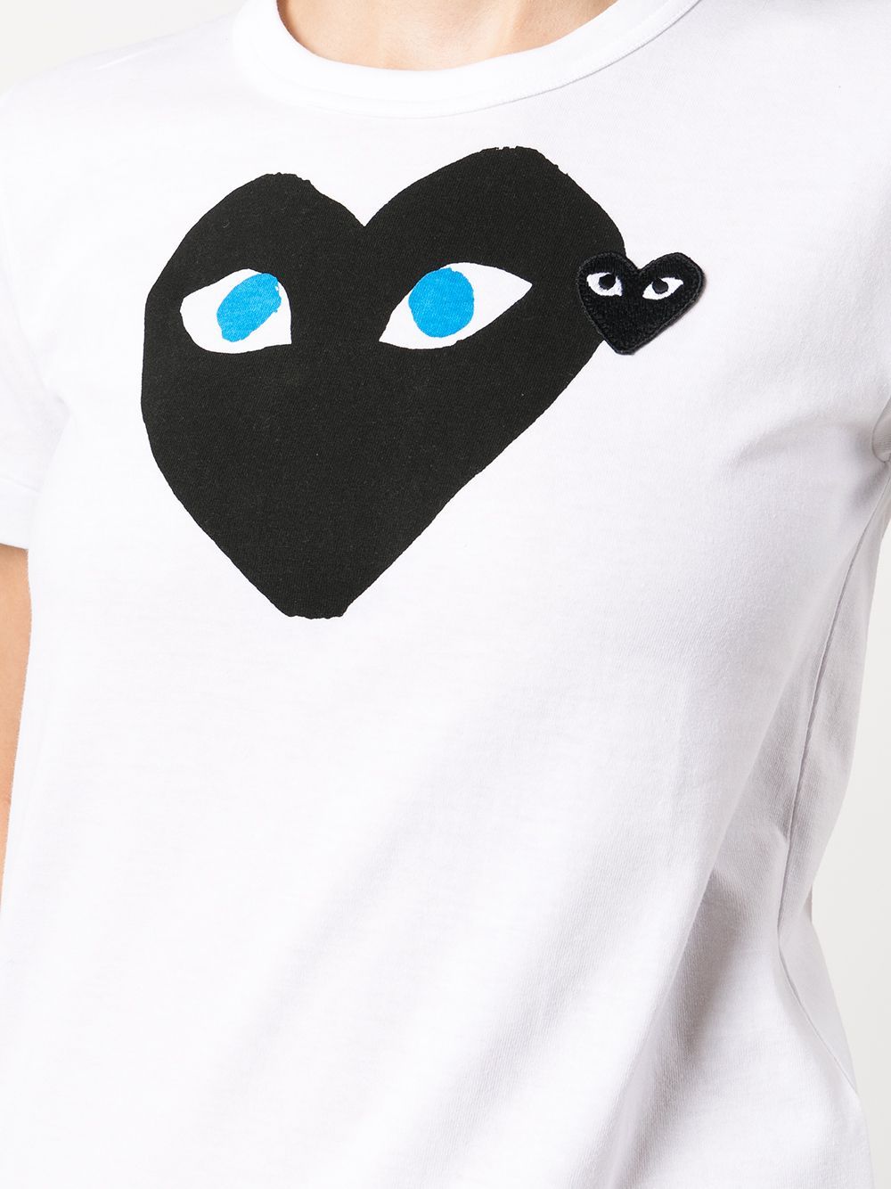 Comme Des Garçons Play Heart Print T-shirt In White