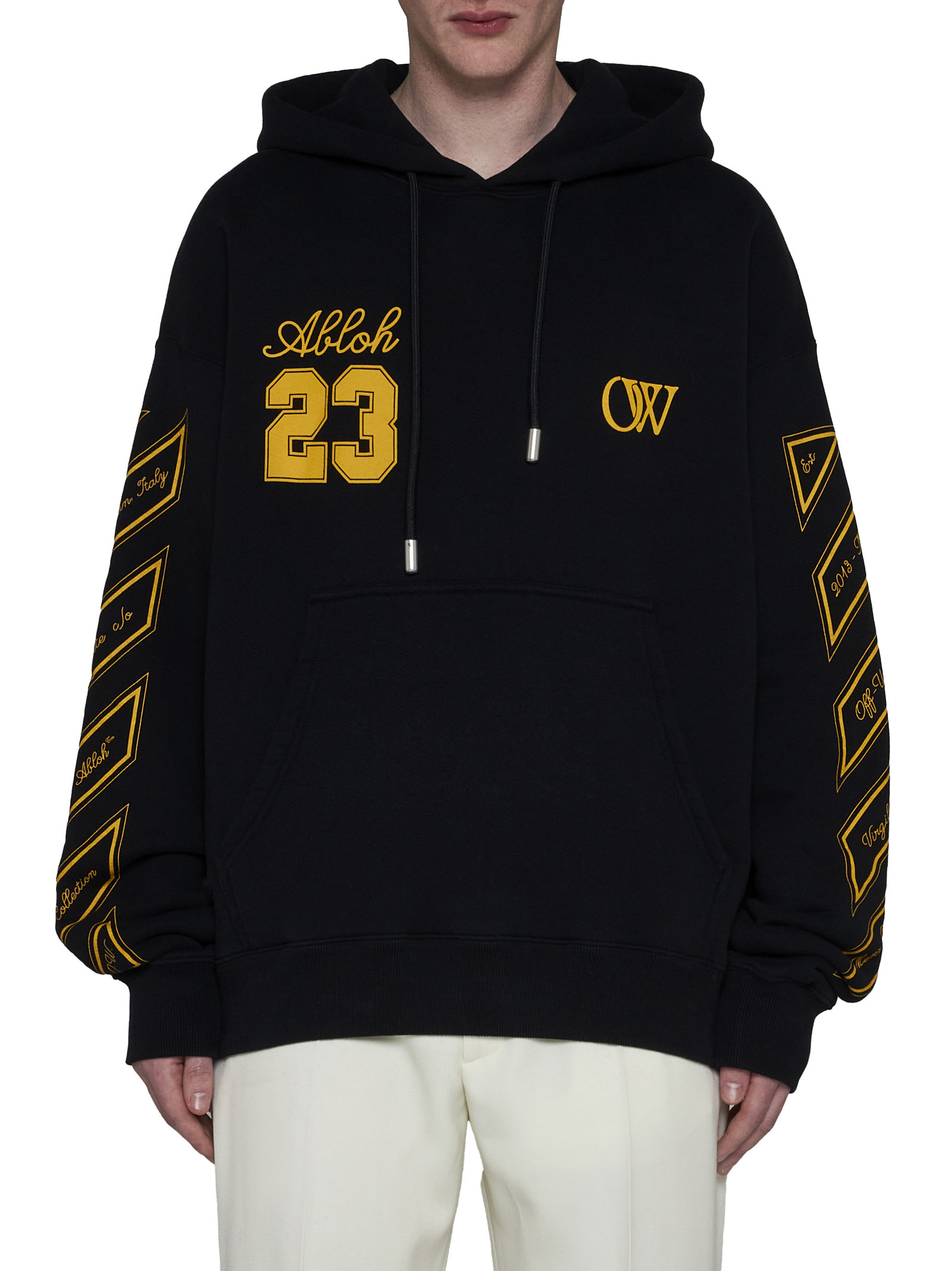 Shop Off-white Ow 23 Skate Cotton Hoodie In Black