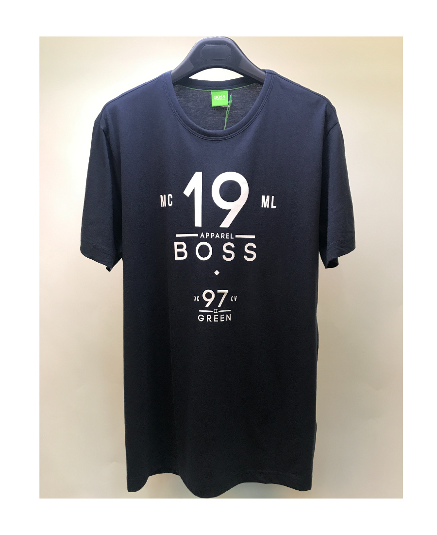 Hugo Boss Letter Round-necked T-shirt In Black