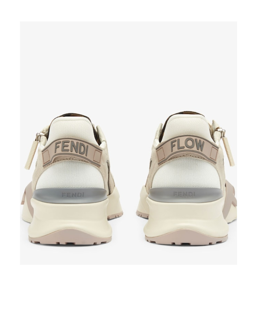 Fendi Flow Panelled Low-top Sneakers In White