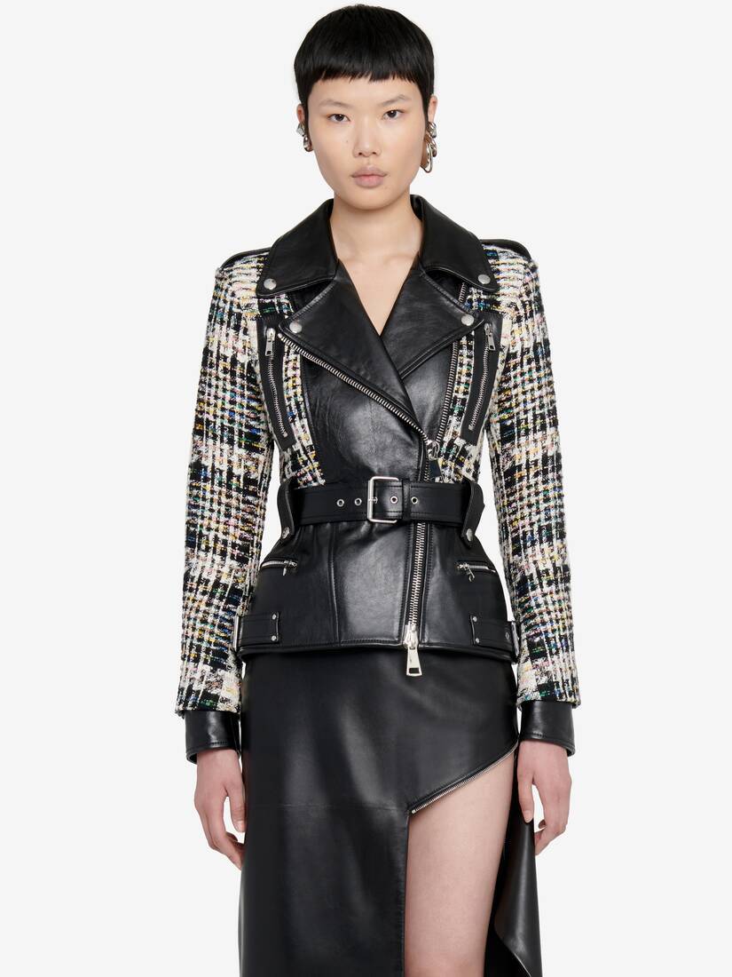 Alexander Mcqueen Calf Leather Jacket In Black