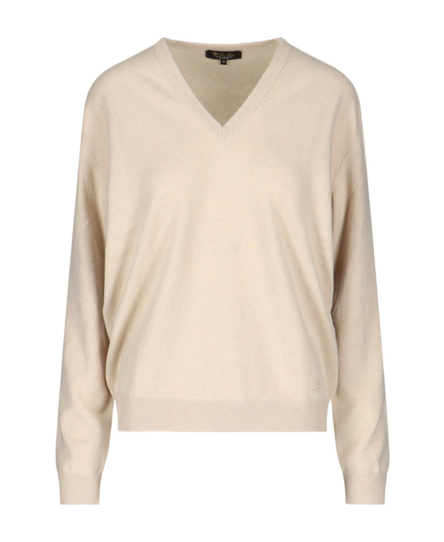 Loro Piana Long-sleeved Knitted Pullover In Nude