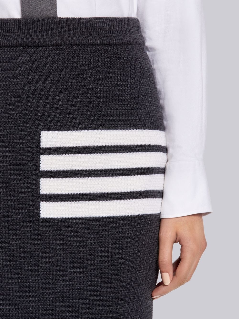 Thom Browne 4-bar Links Stitch Pencil Skirt In Black