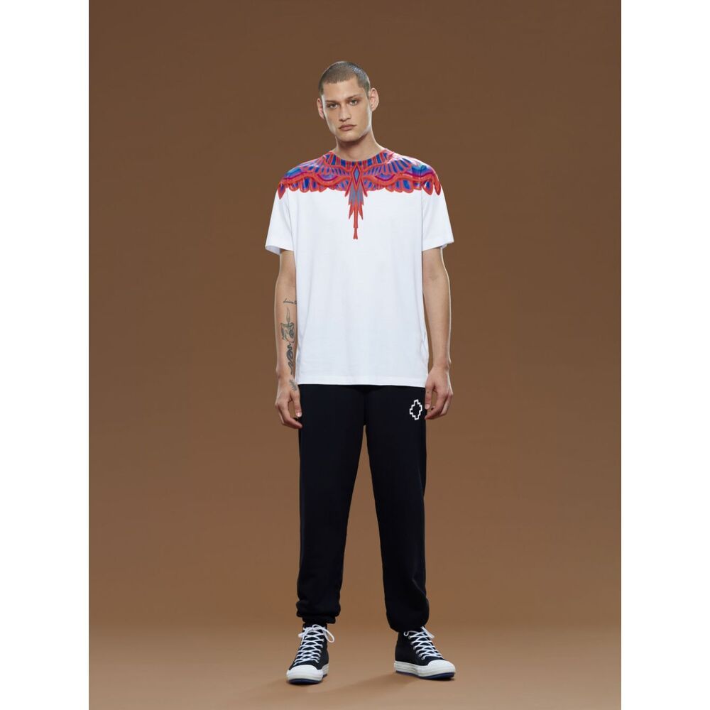 Marcelo Burlon County Of Milan Curves Wings Regular T-shirt White Red In Red