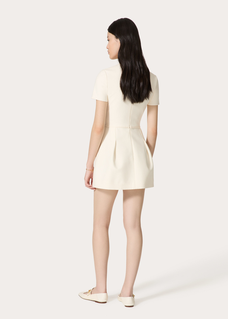 Valentino Crepe Couture Belted Minidress In White