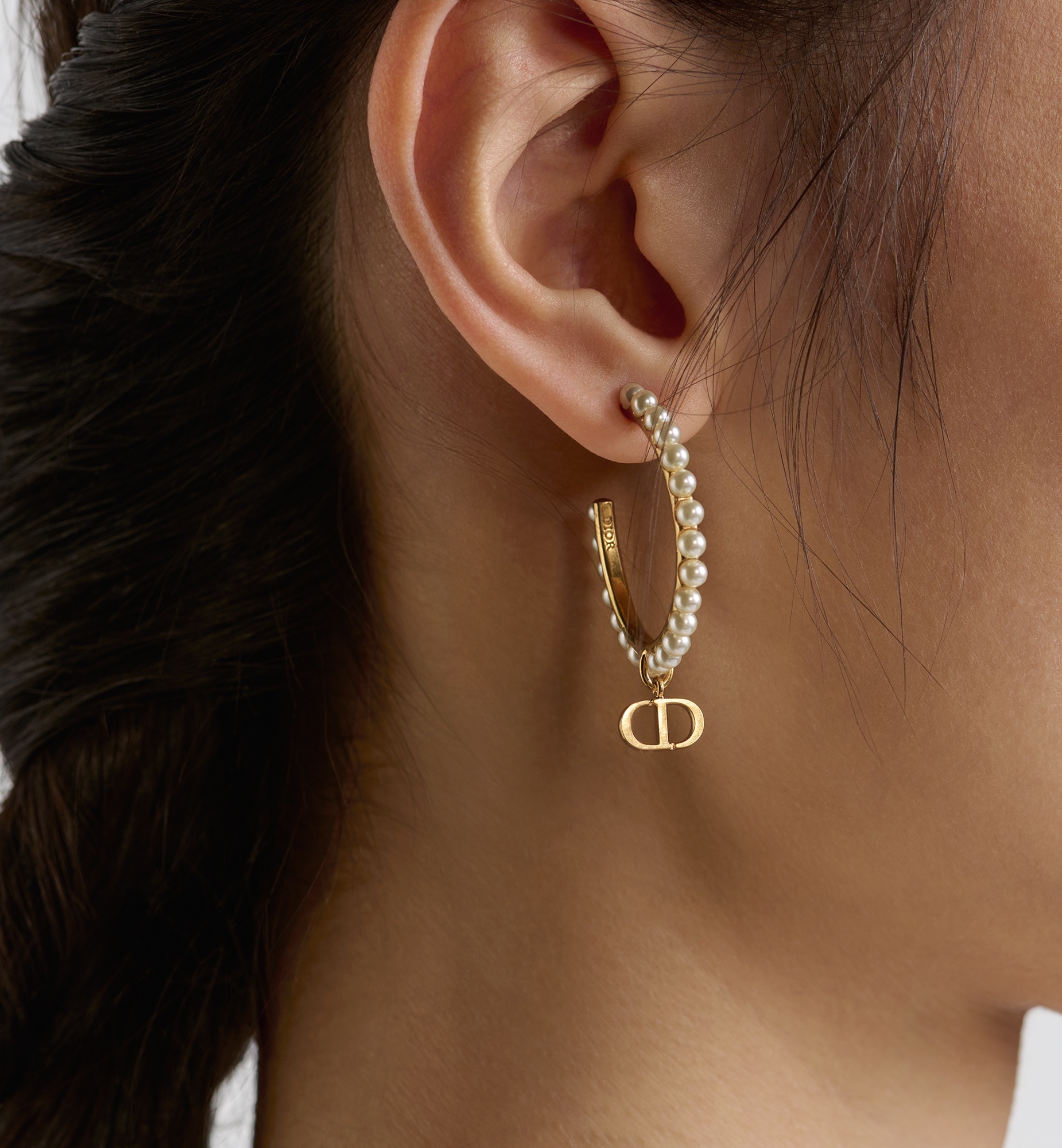 Shop Dior Petit Cd Earrings In Yellow