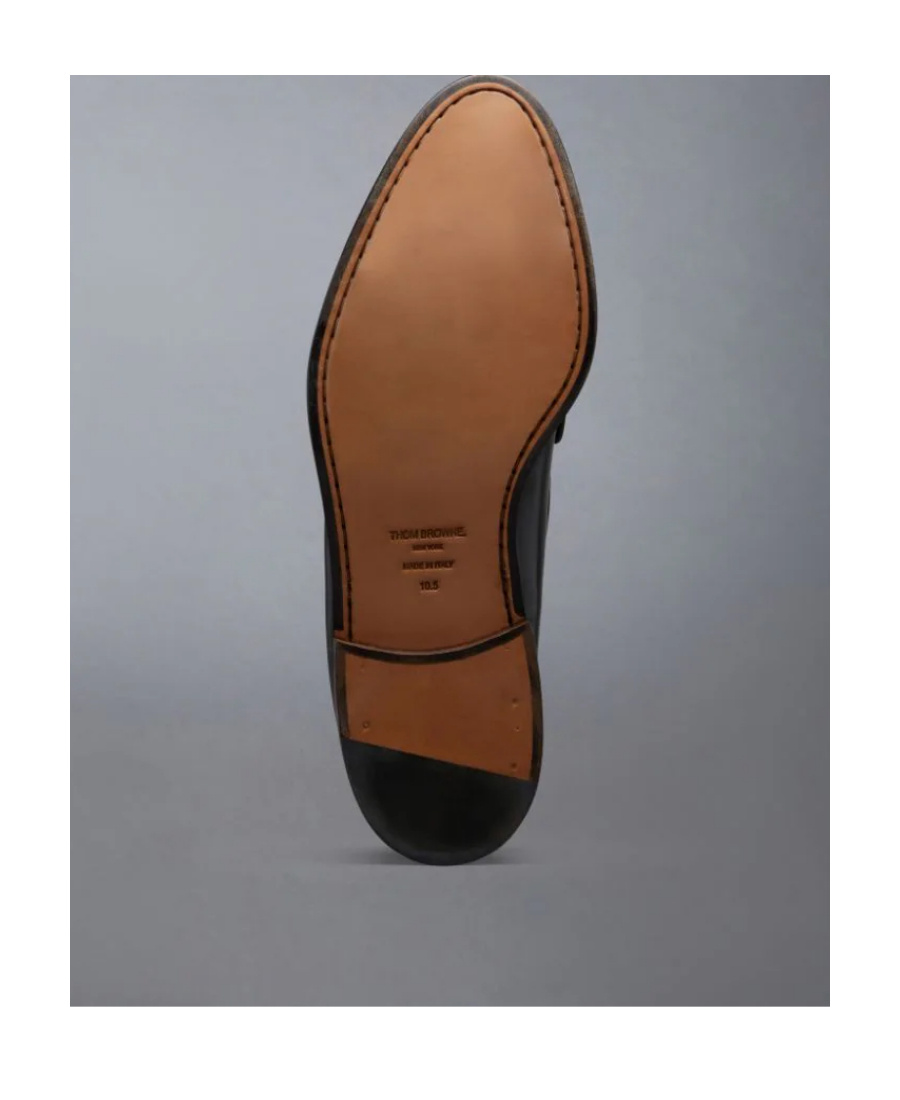 Thom Browne Varsity Patent-leather Penny Loafers In Black