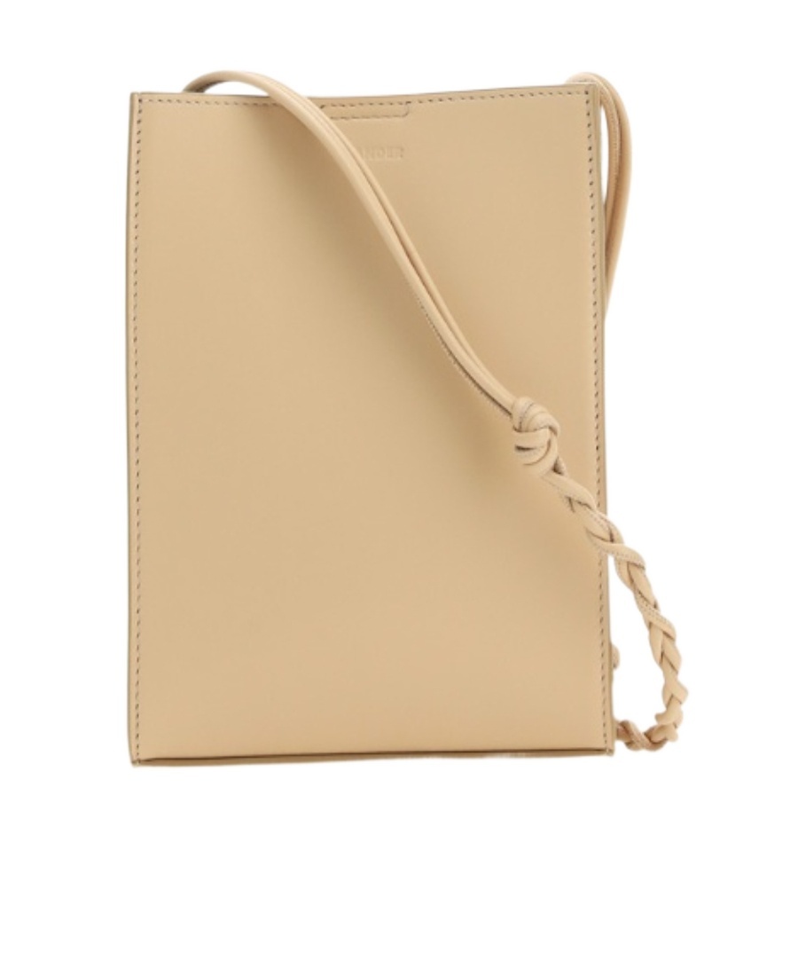 Jil Sander Tangle Leather Crossbody Bag In Nude