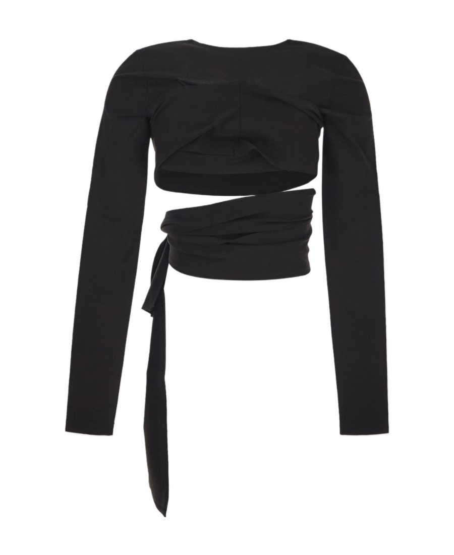 Dolce & Gabbana Cut-out Wrap Top In Black
