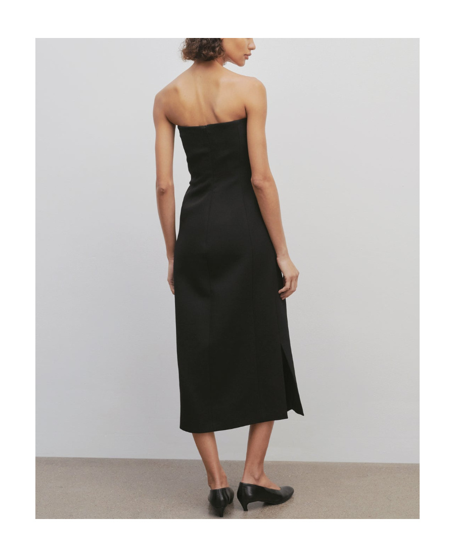 The Row Strapless Midi Dress In Black