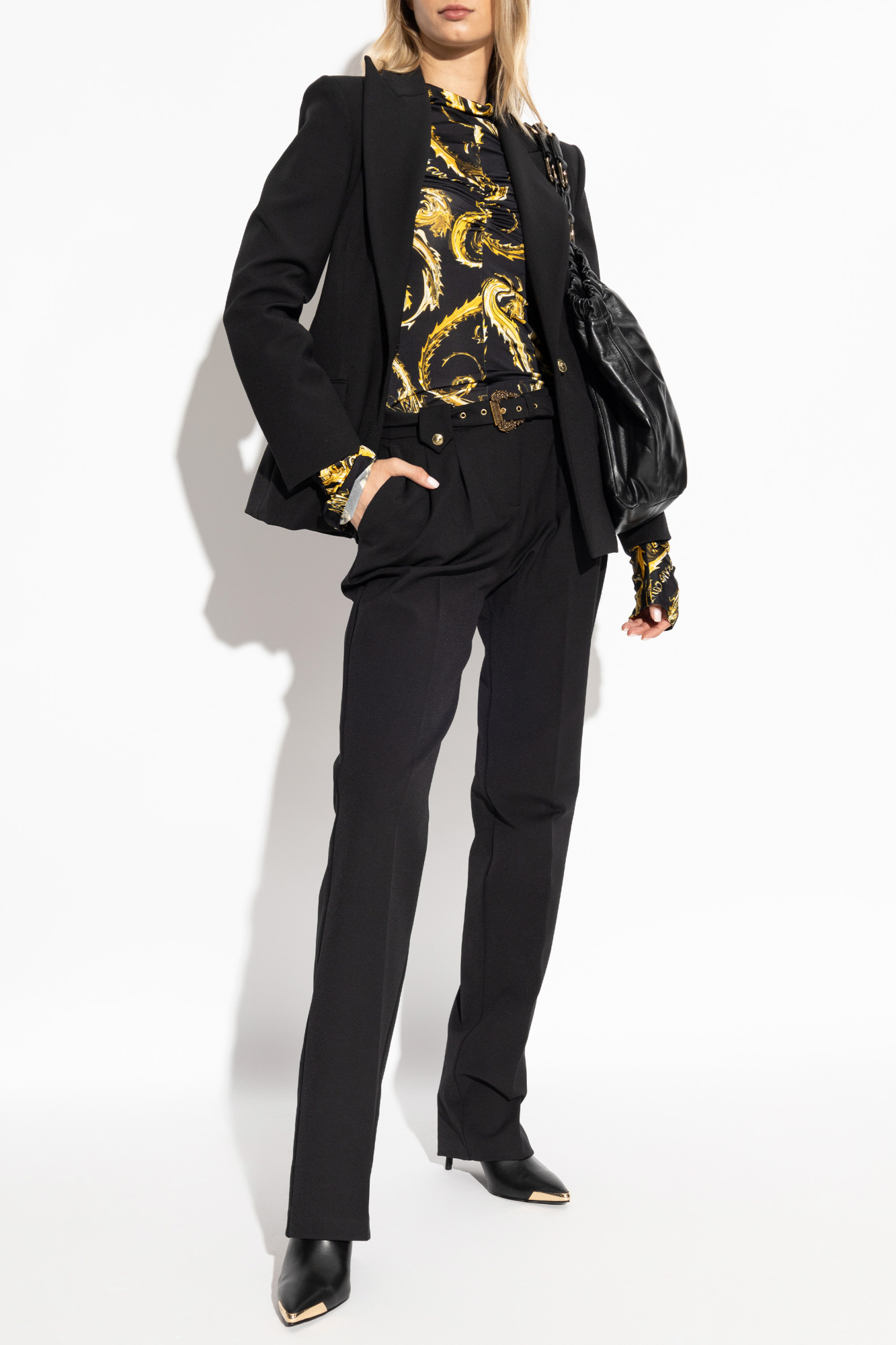 Versace Jeans Belt-loop Casual Pants In Black
