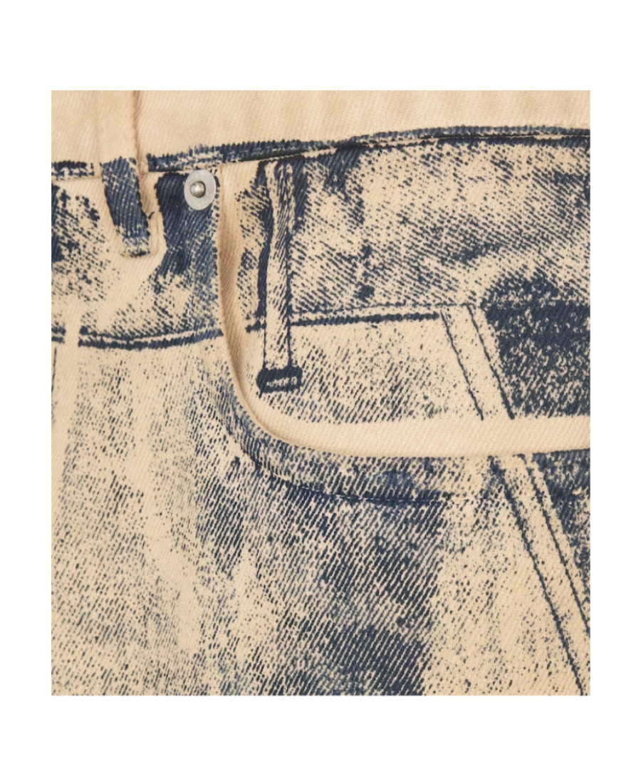 Dior Tooling Effect Printed Jeans In Nude