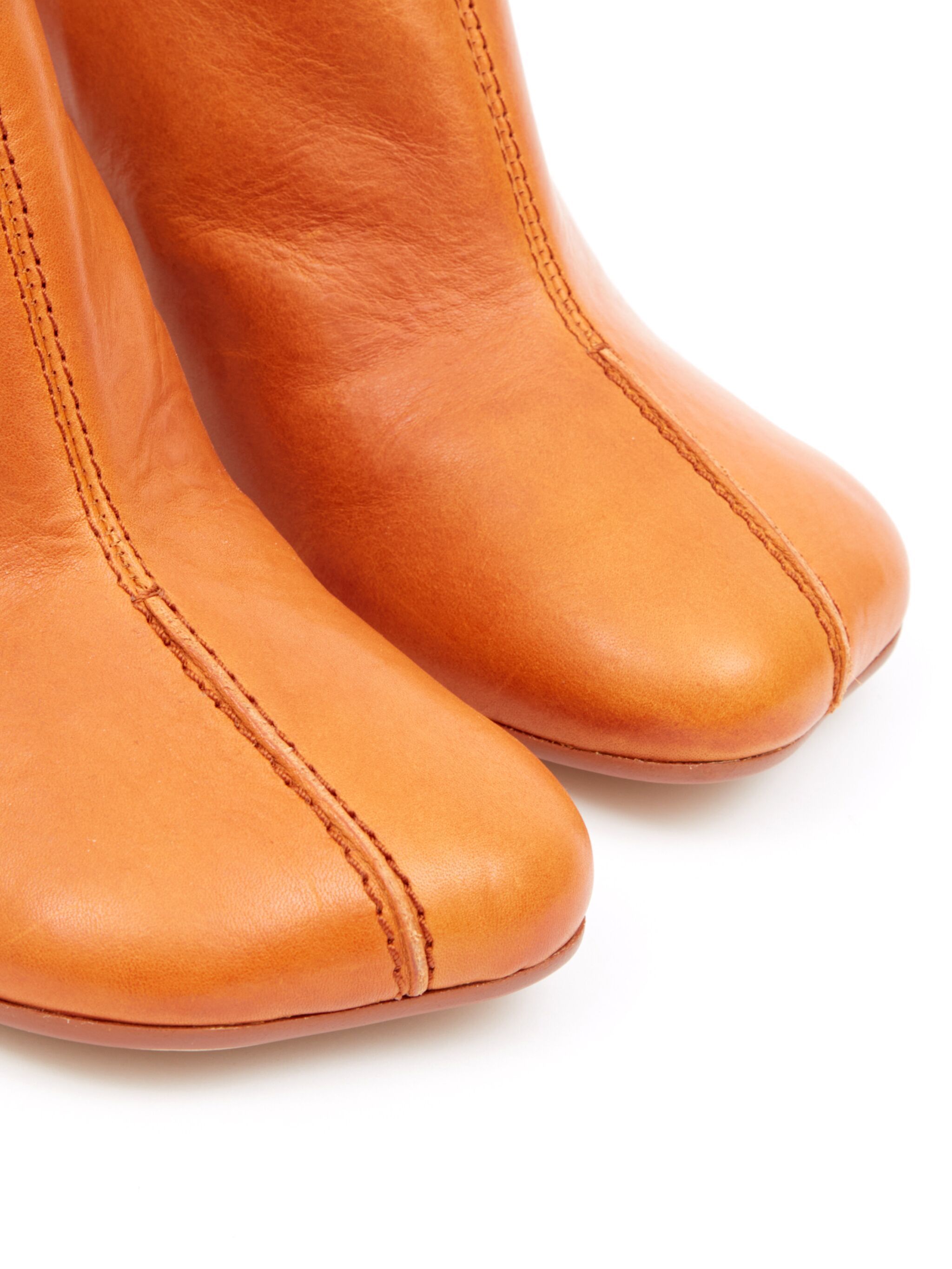 Mm6 Maison Margiela Anatomic-toe Leather Mules In Orange
