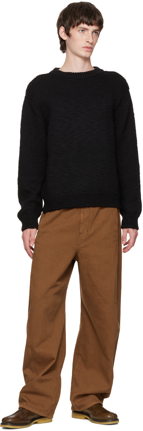 Lemaire Wool Knitted Jumper In Black