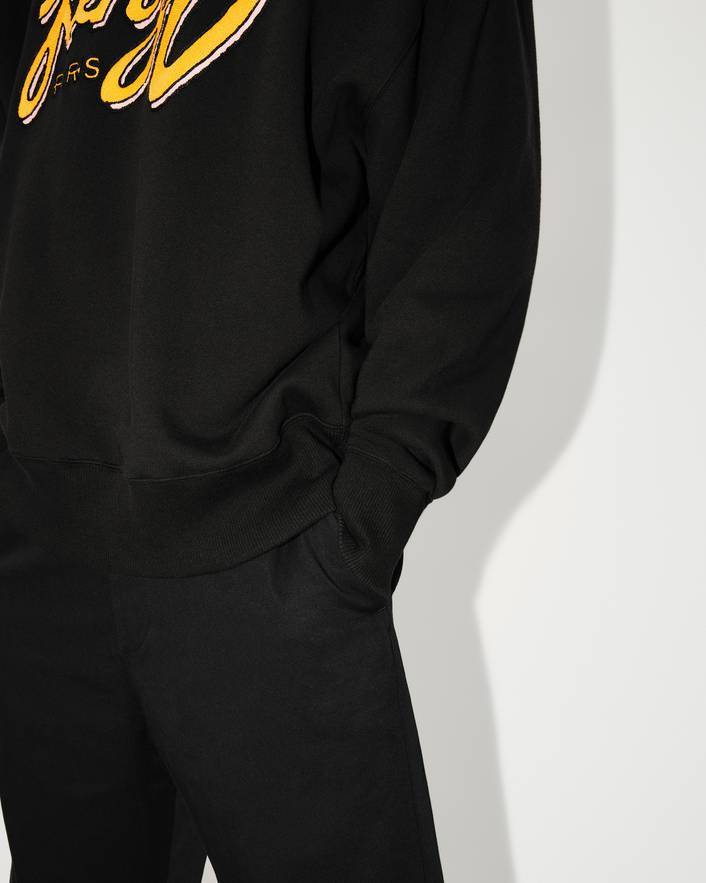 Kenzo Logo Oversized Cotton Sweatshirt In Black