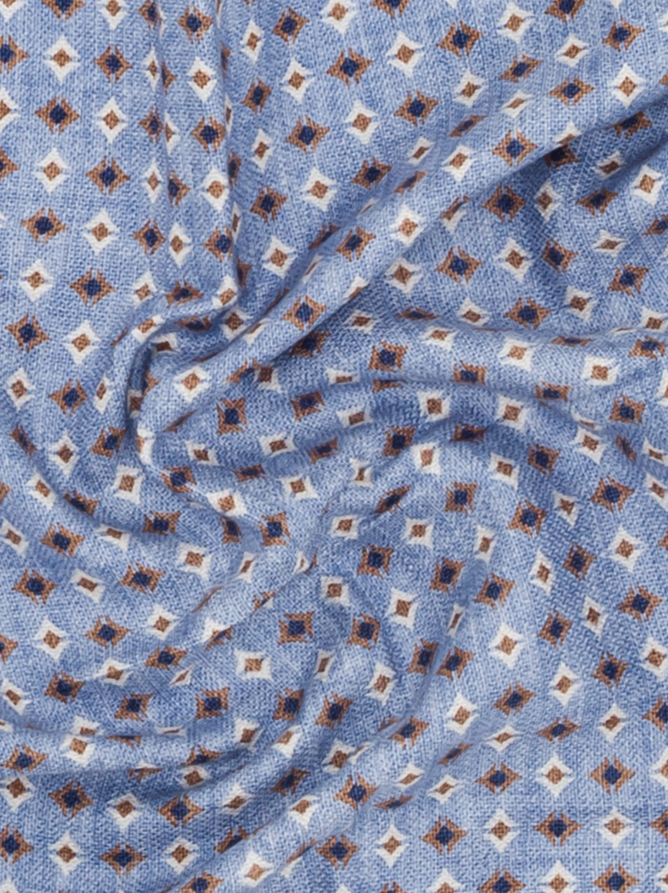 Brunello Cucinelli Geometric-print Silk Handkerchief In Blue