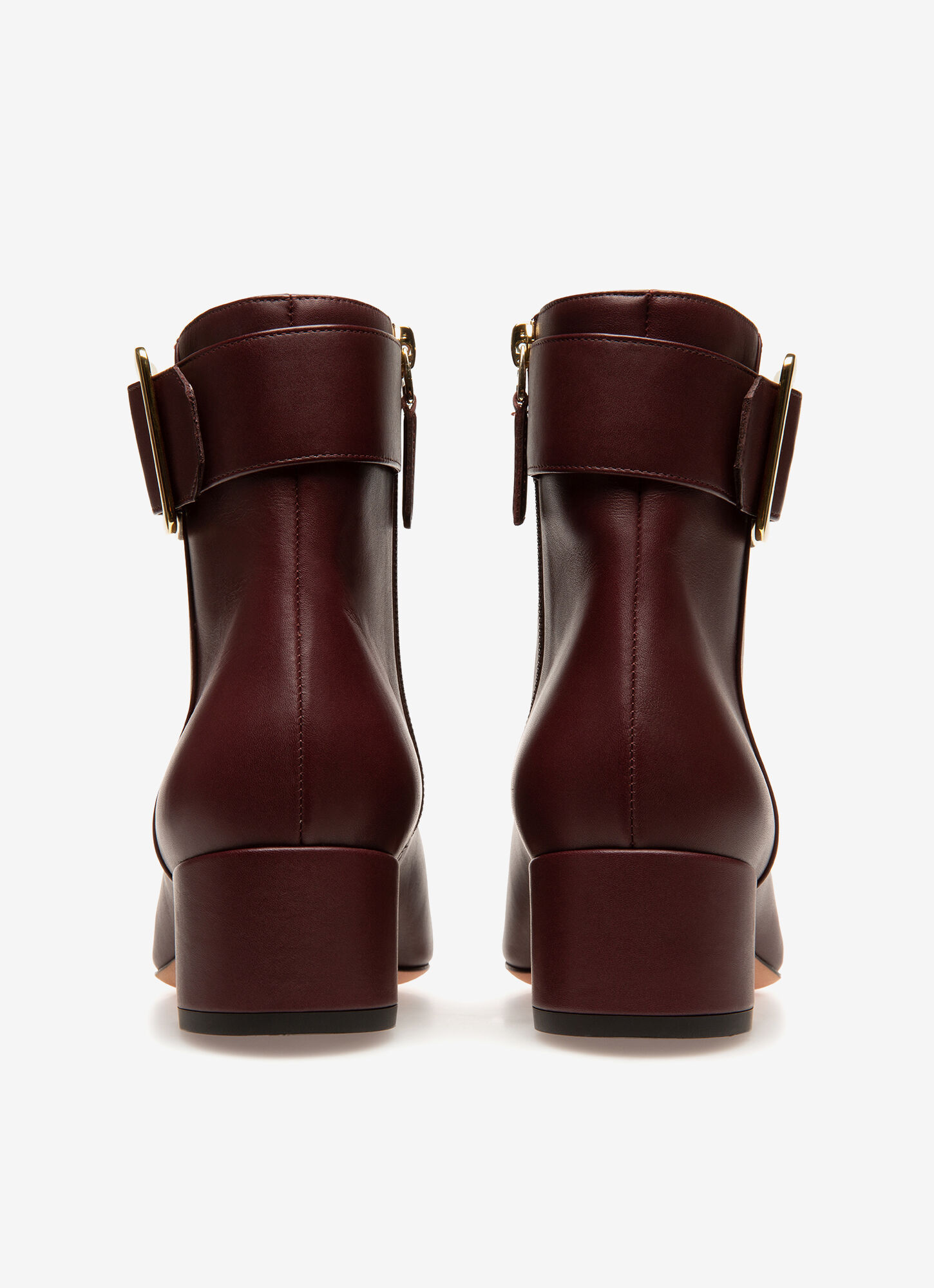 Bally Jay Metal Square Button Boots In Red