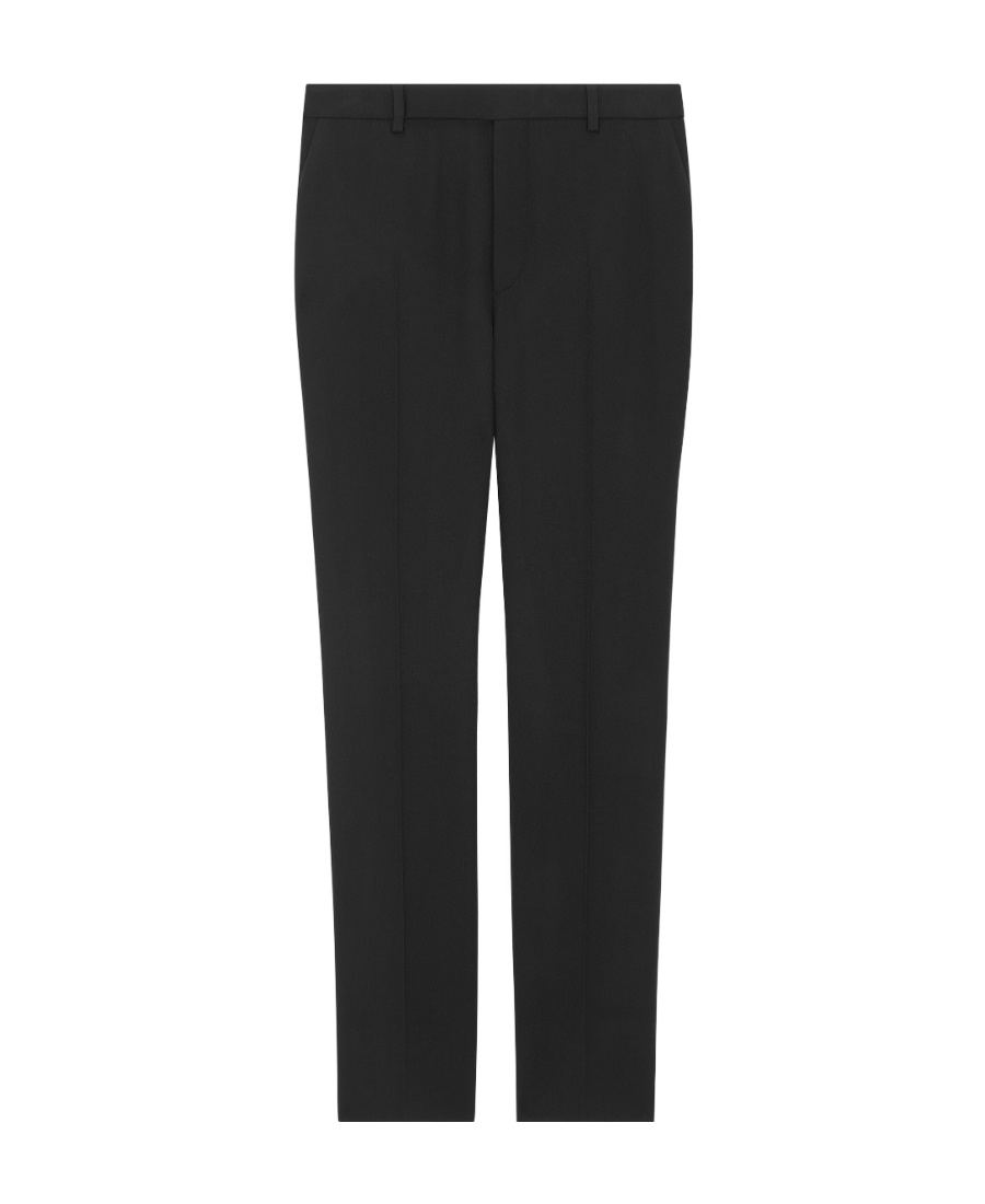 Saint Laurent Straight-leg Virgin Wool Tailored Trousers In Black