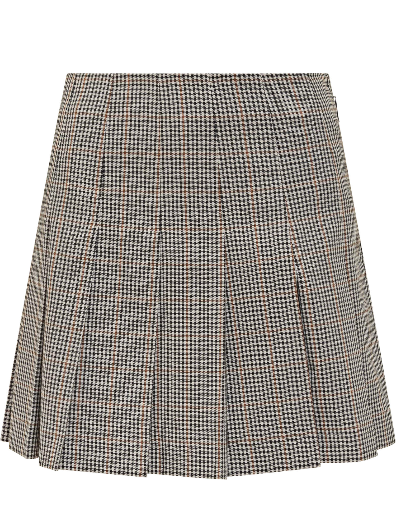 Msgm Pleated Checked Mini Skirt In Gray