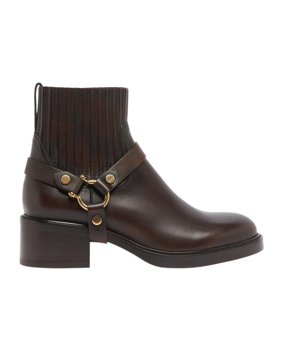 Shop Chloé Dakota Buckle Short Boots In Oak Brown