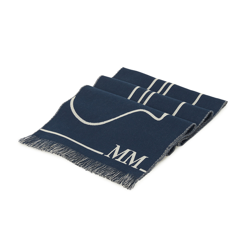 Max Mara Fringed Scarf In Blue