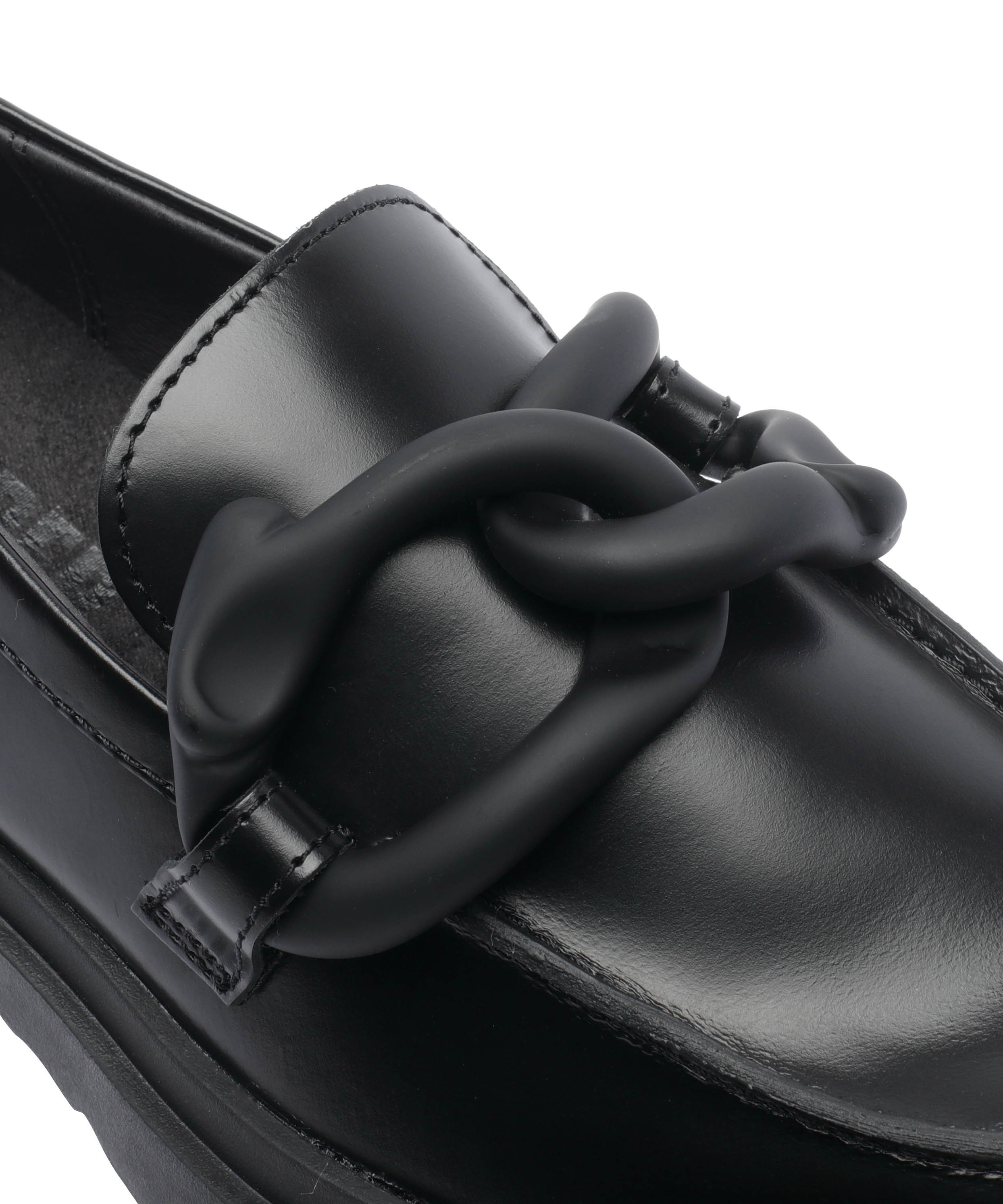 Camper Round Toe Loafers In Black