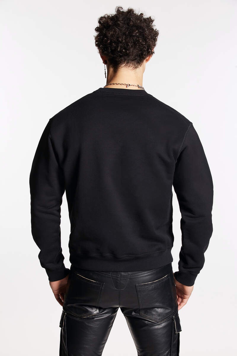 Shop Dsquared2 Graphic-print Cotton Sweatshirt In Black