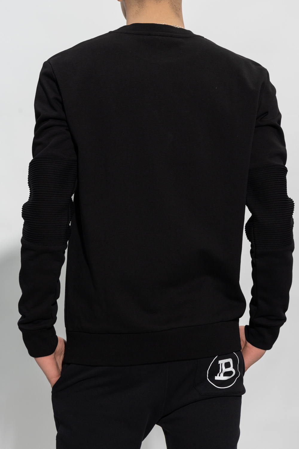 Shop Balmain Logo-print Sweatshirt In Black