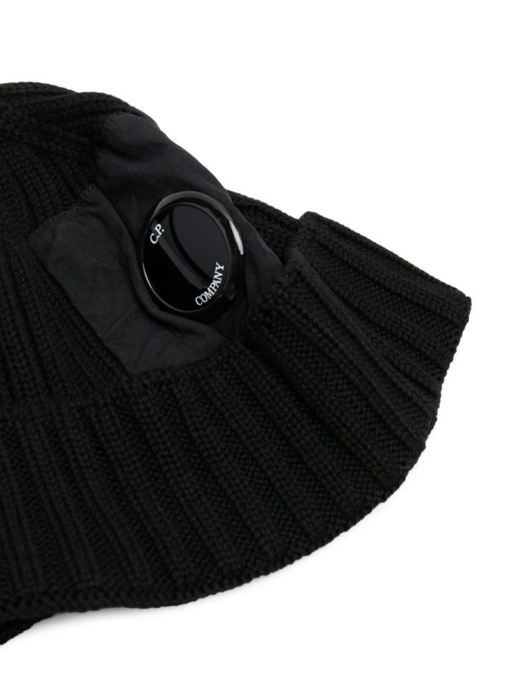 C.p. Company Ribbed-knit Wool Beanie In Black