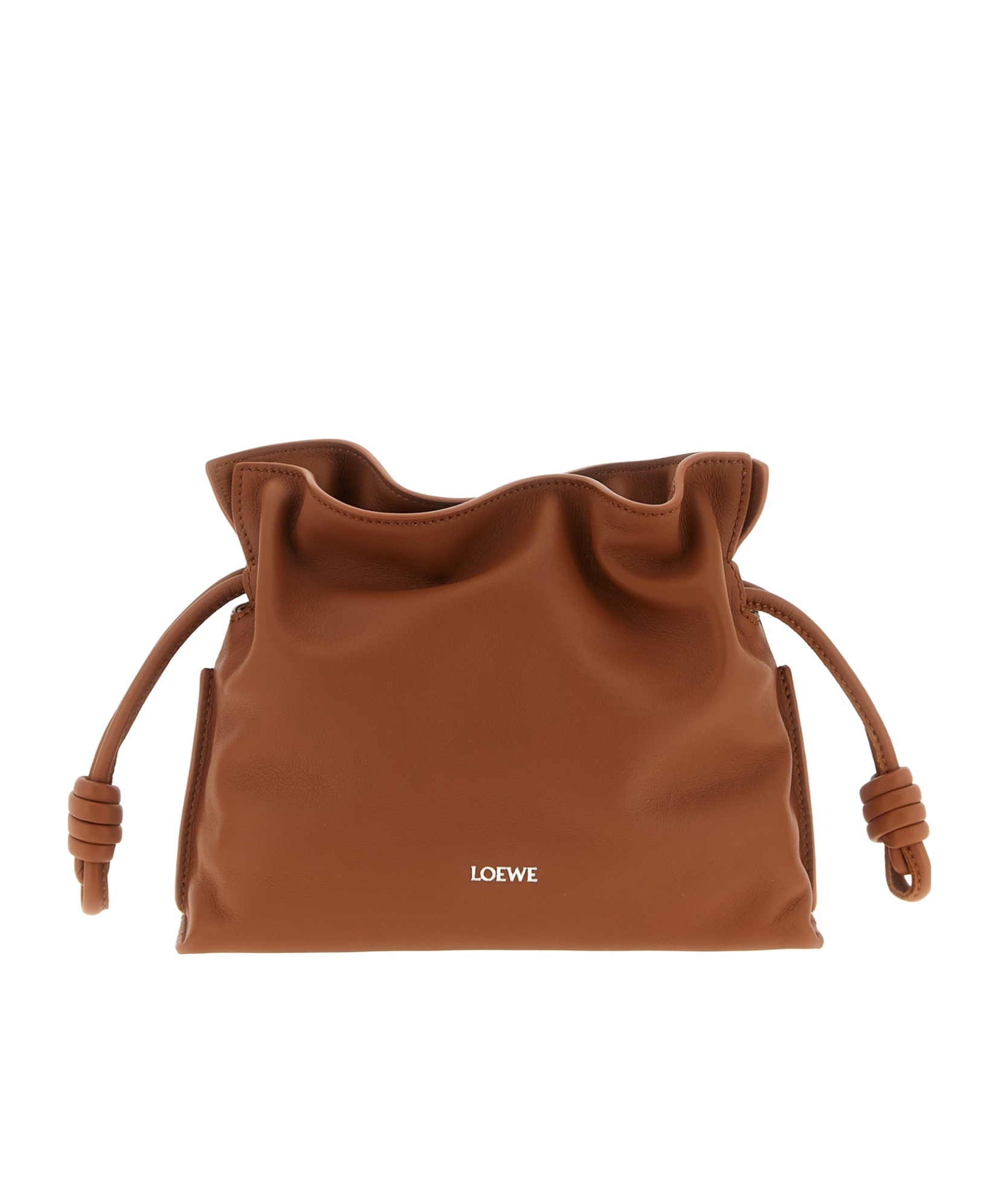 Loewe Mini Flamenco Clutch Bag In Brown