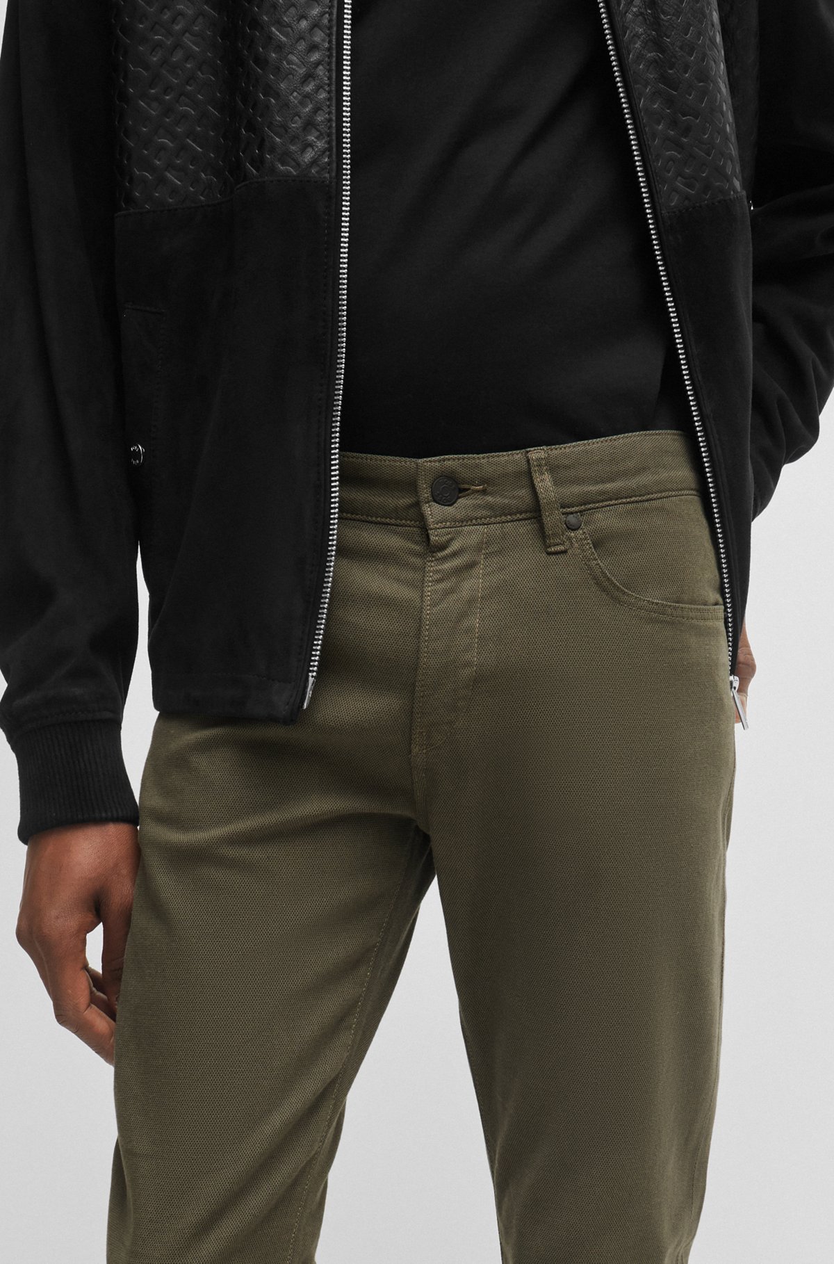 Hugo Boss Slim-cut Cotton Jeans In Green
