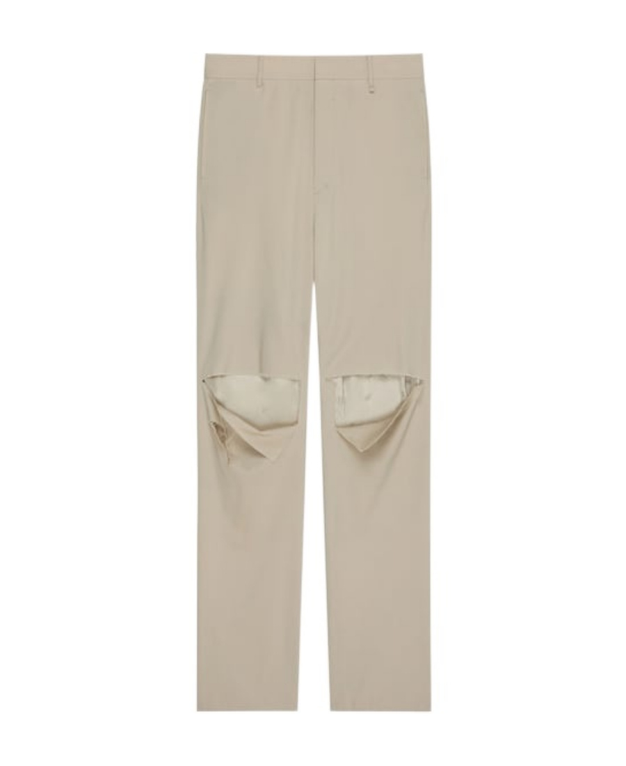 Givenchy Front-pleated Pants With Cut Out Detailing In Gray