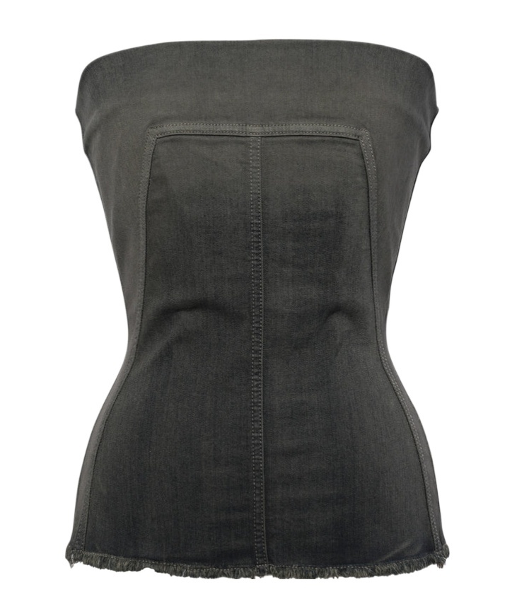 Rick Owens Denim Corset In Brown
