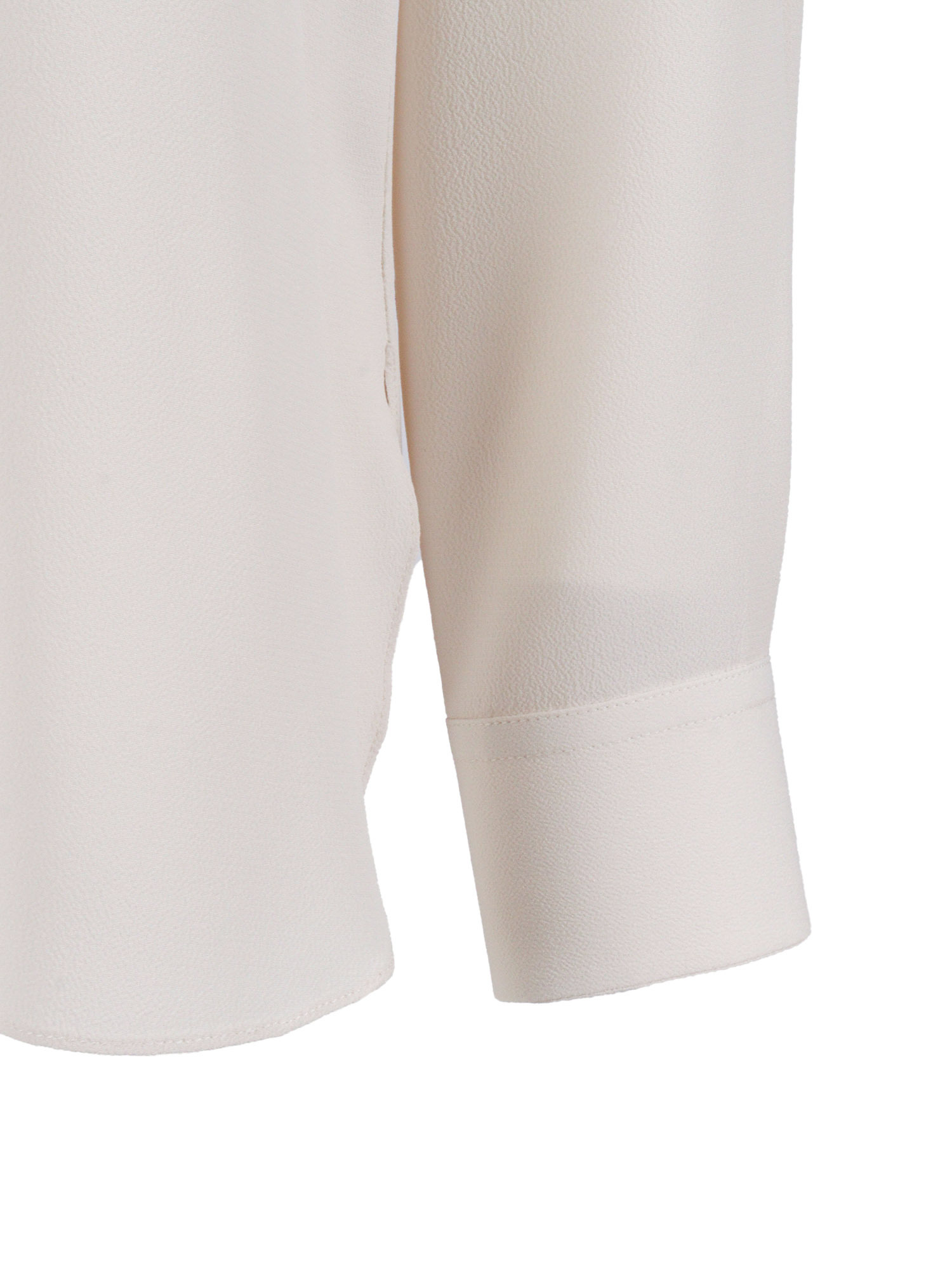 Antonelli Long-sleeved Blouse With V-neckline And Buttoned Cuffs In Neutral