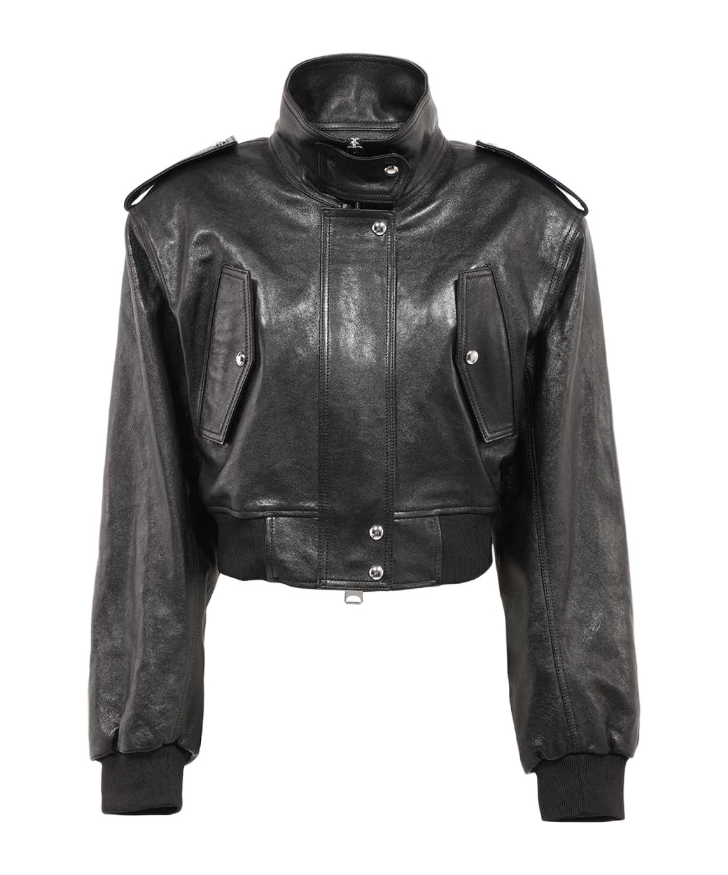 Khaite Kember Leather Cropped Jacket In Black