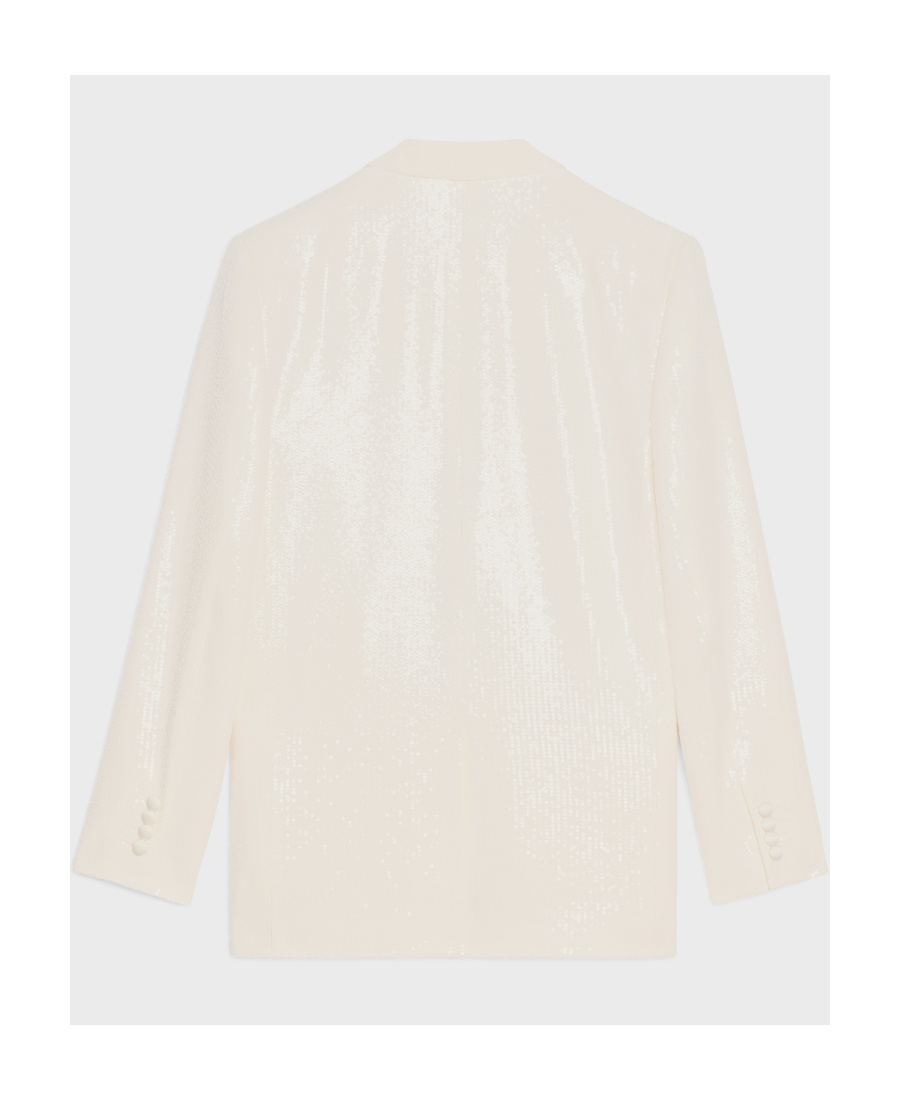 Celine Jude Acetic Acid And Viscose Glitter Jacket In White
