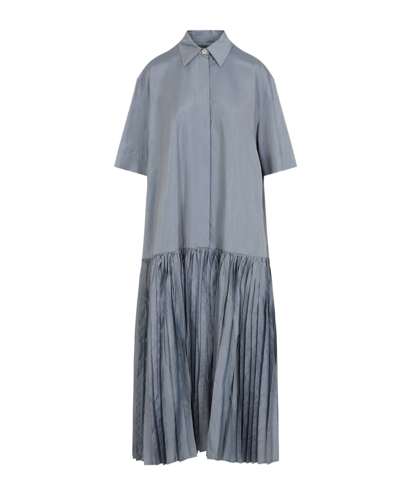 Jil Sander Panelled Shirt Dress In Gray