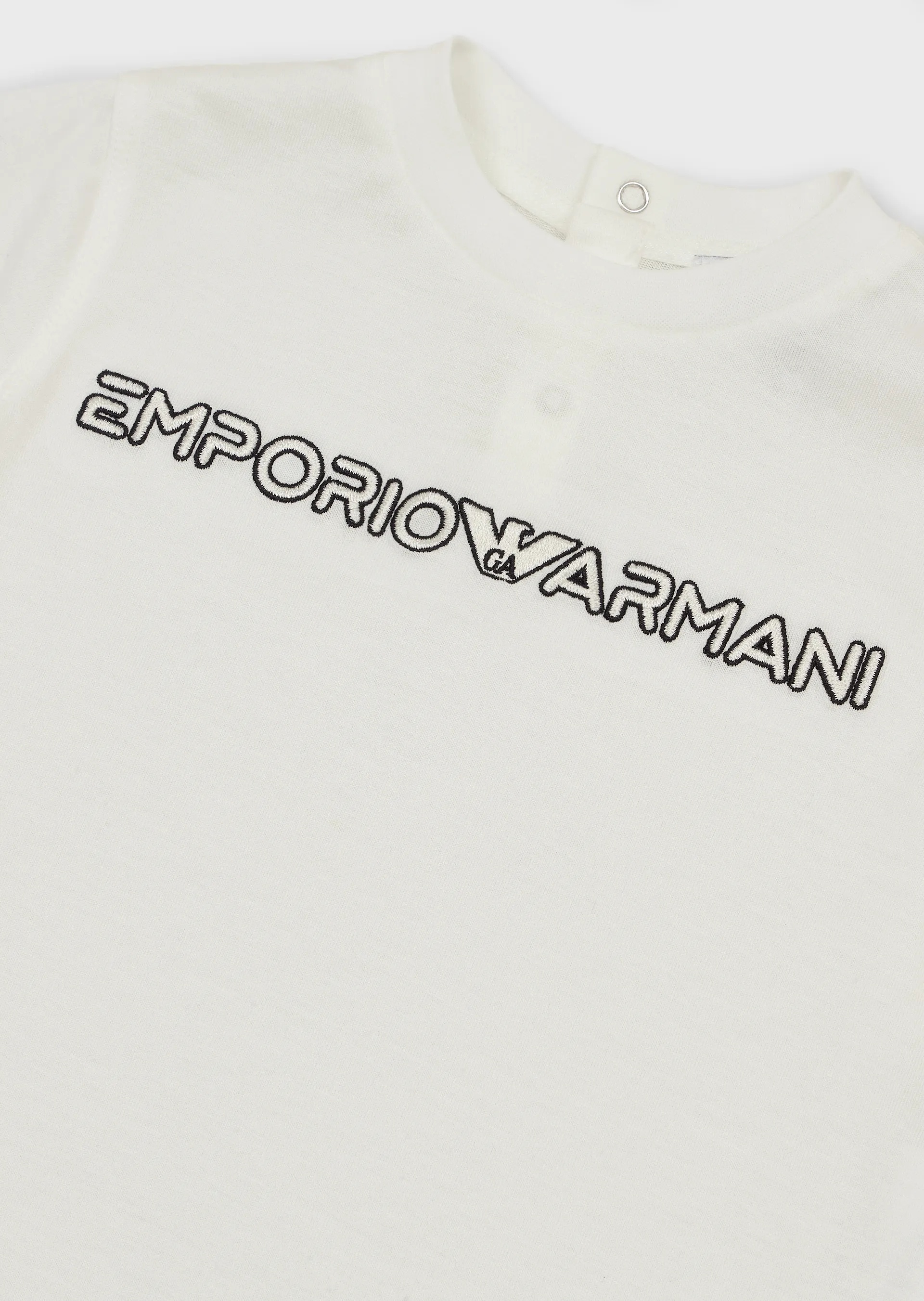 Emporio Armani Logo Embroidered T-shirt In White