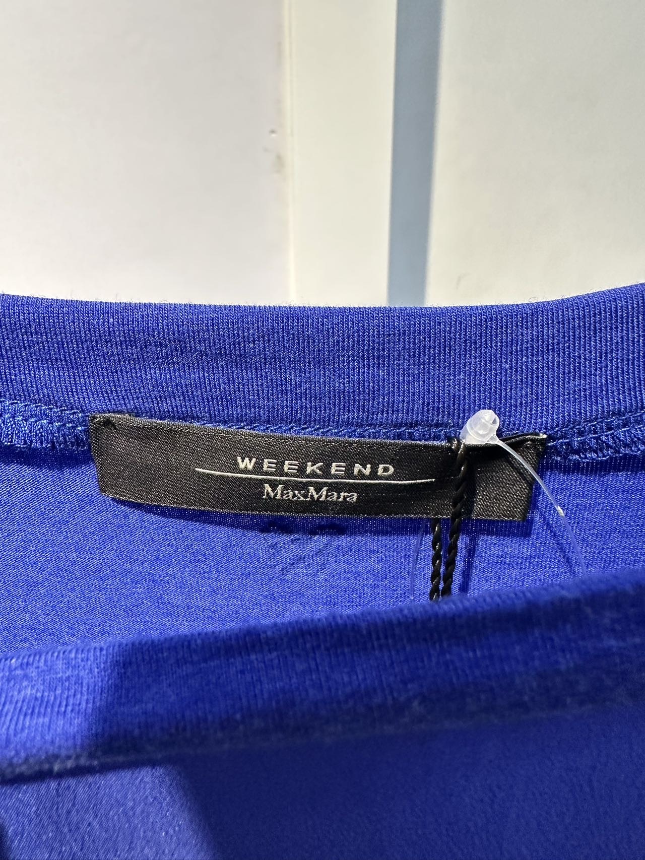Weekend Max Mara Open-necked Black Shirt In Blue