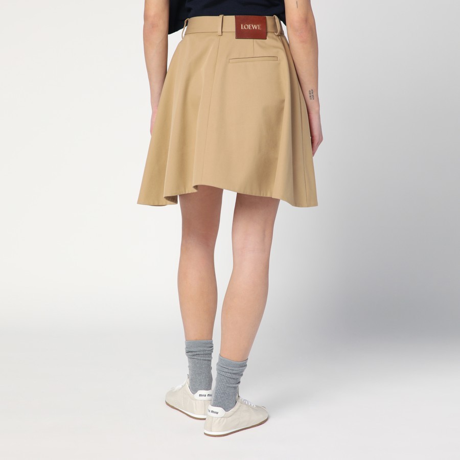 Shop Loewe Belt Loop Skirt In Beige