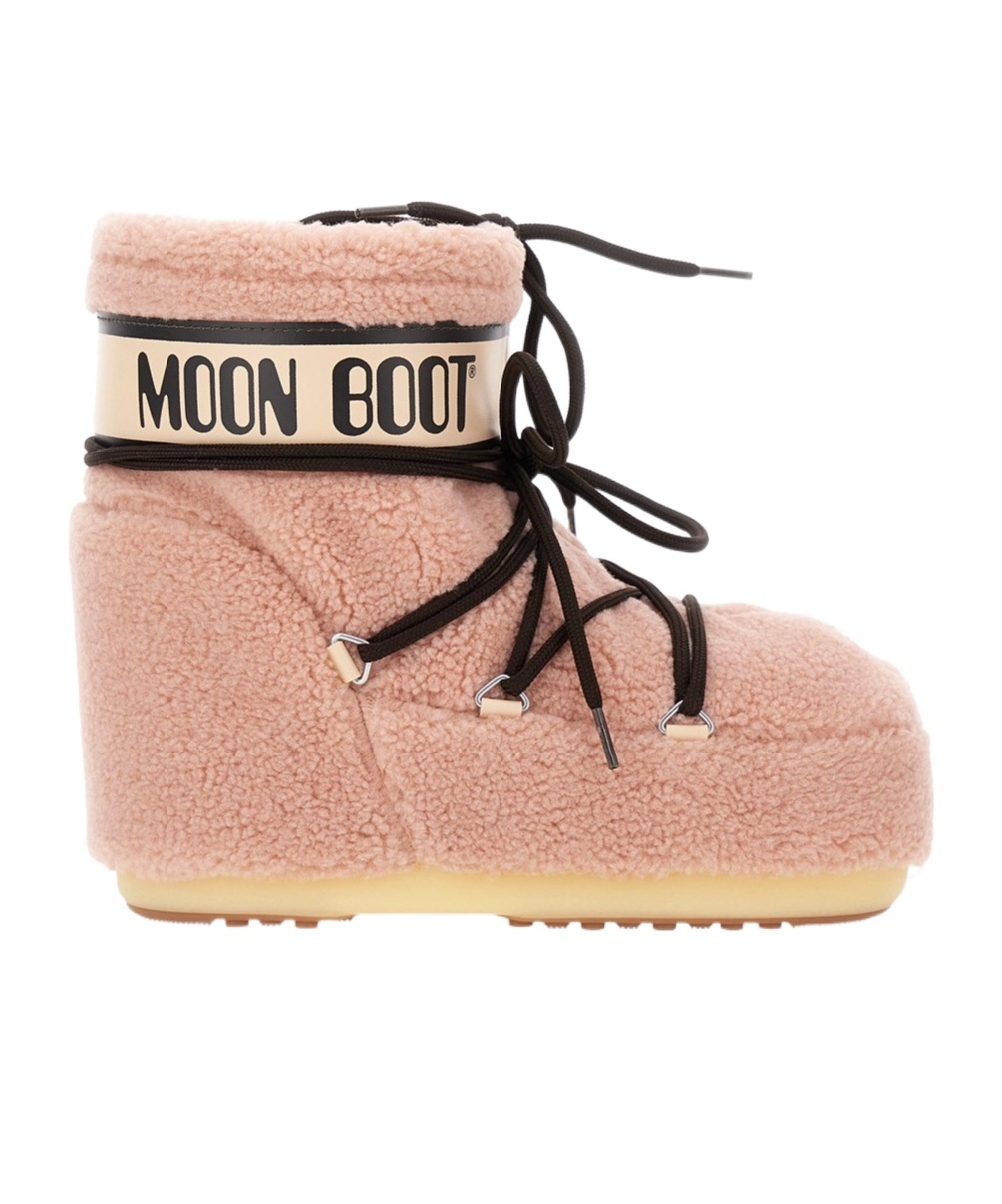 Moon Boot Shearling Snow Boots In Pink