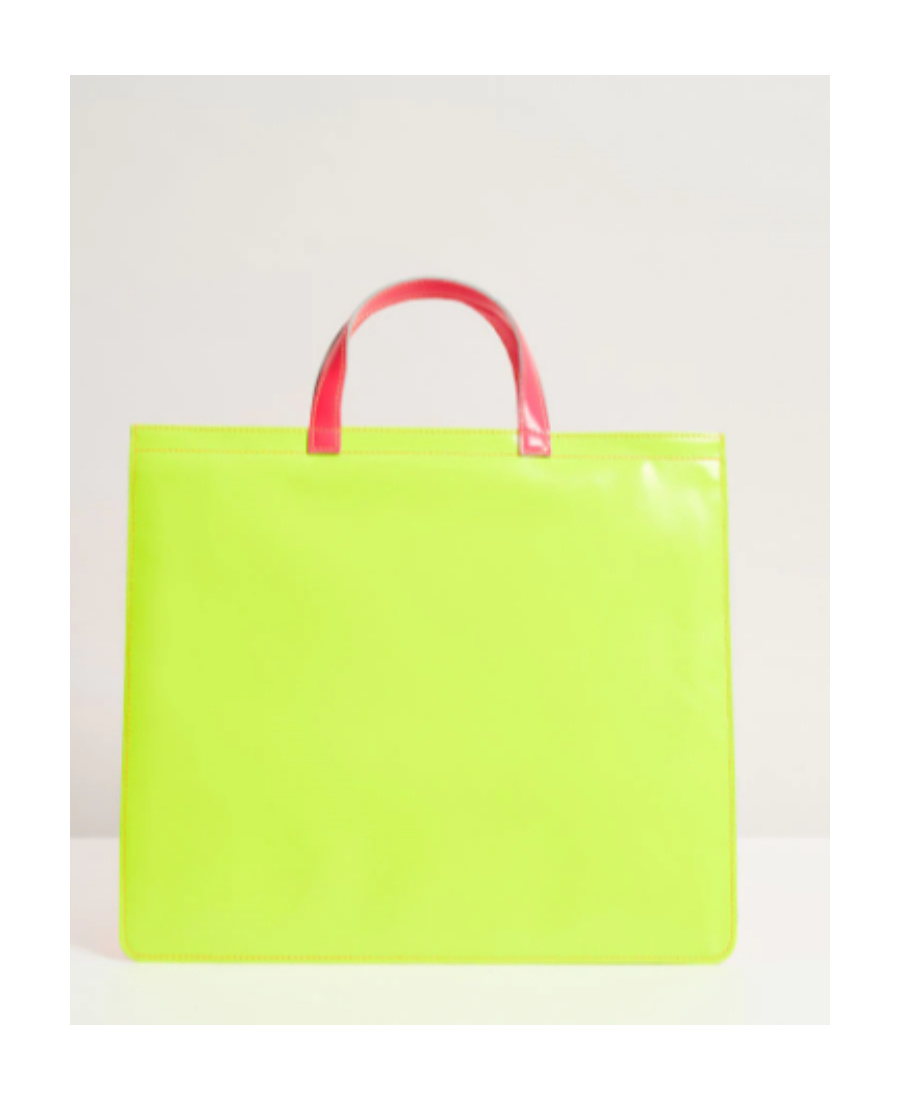 Shop Comme Des Garçons Colour-block Leather Tote Bag In Orange