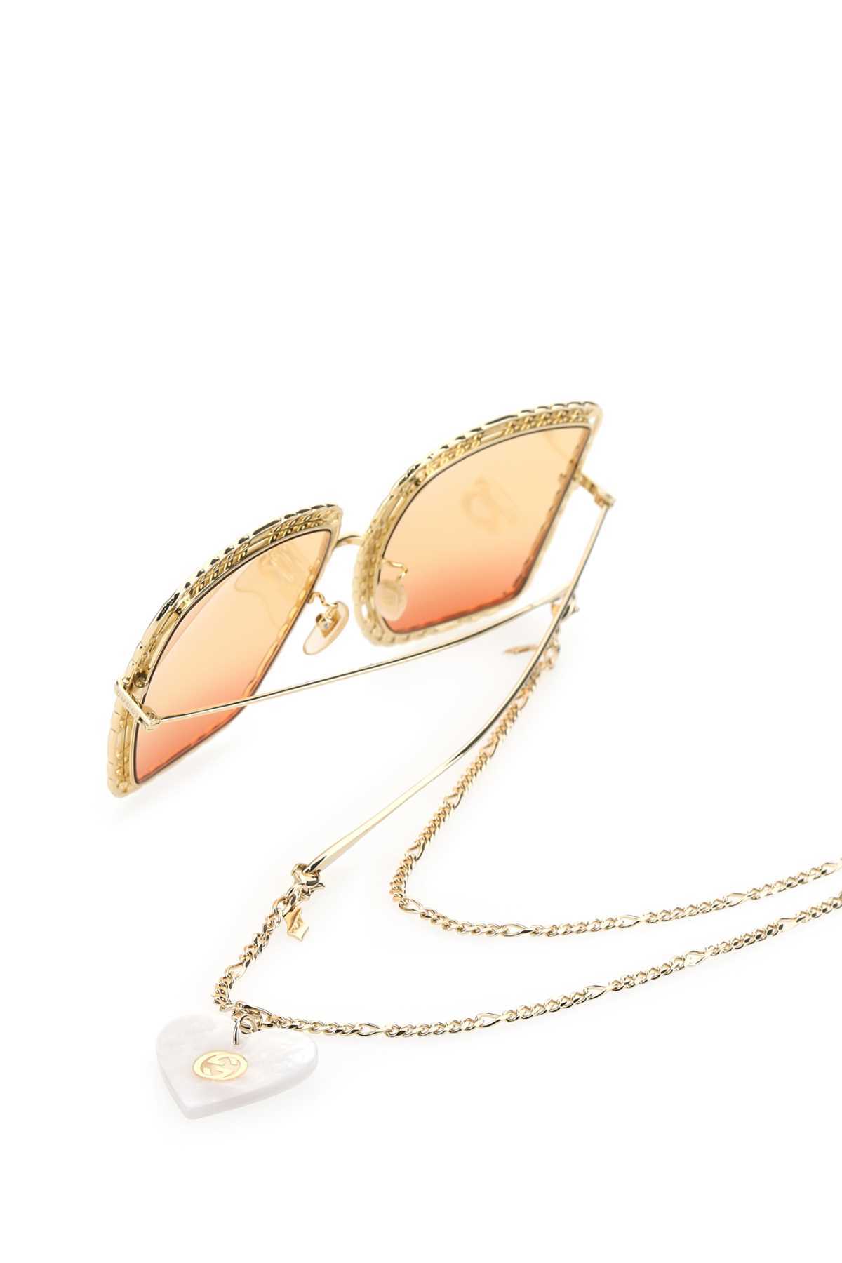 Gucci Occhiali Da Sole In Metallo Oro Donna In Yellow