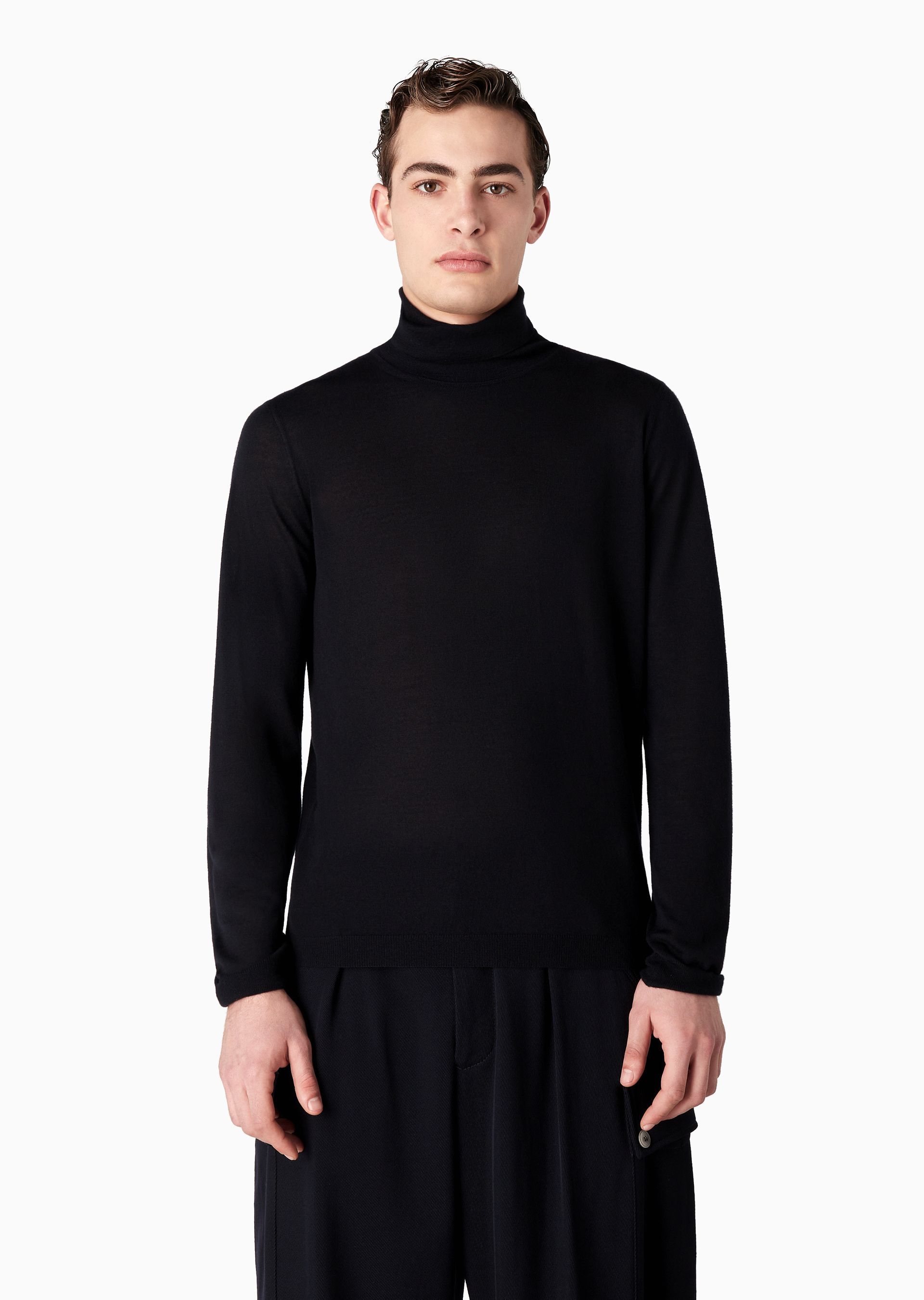 Giorgio Armani Cashmere Turtleneck Sweater In Black