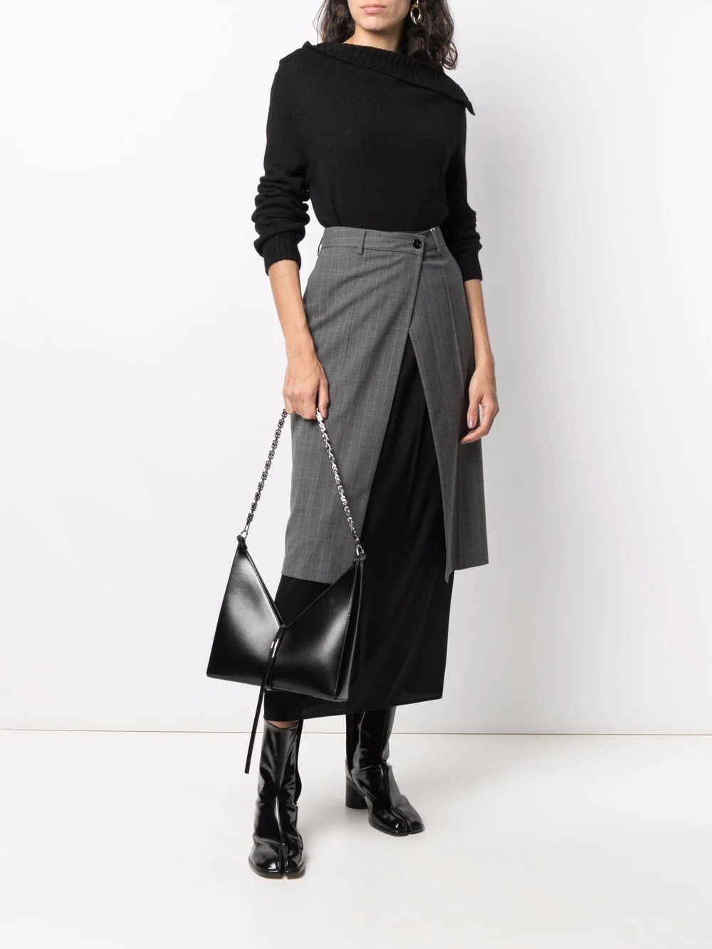 Ann Demeulemeester Asymmetrical Cowl-neck Jumper In Black