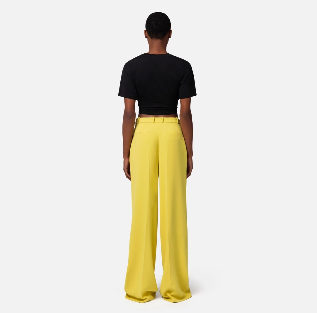 ELISABETTA FRANCHI WIDE-LEG CREPE TROUSERS
