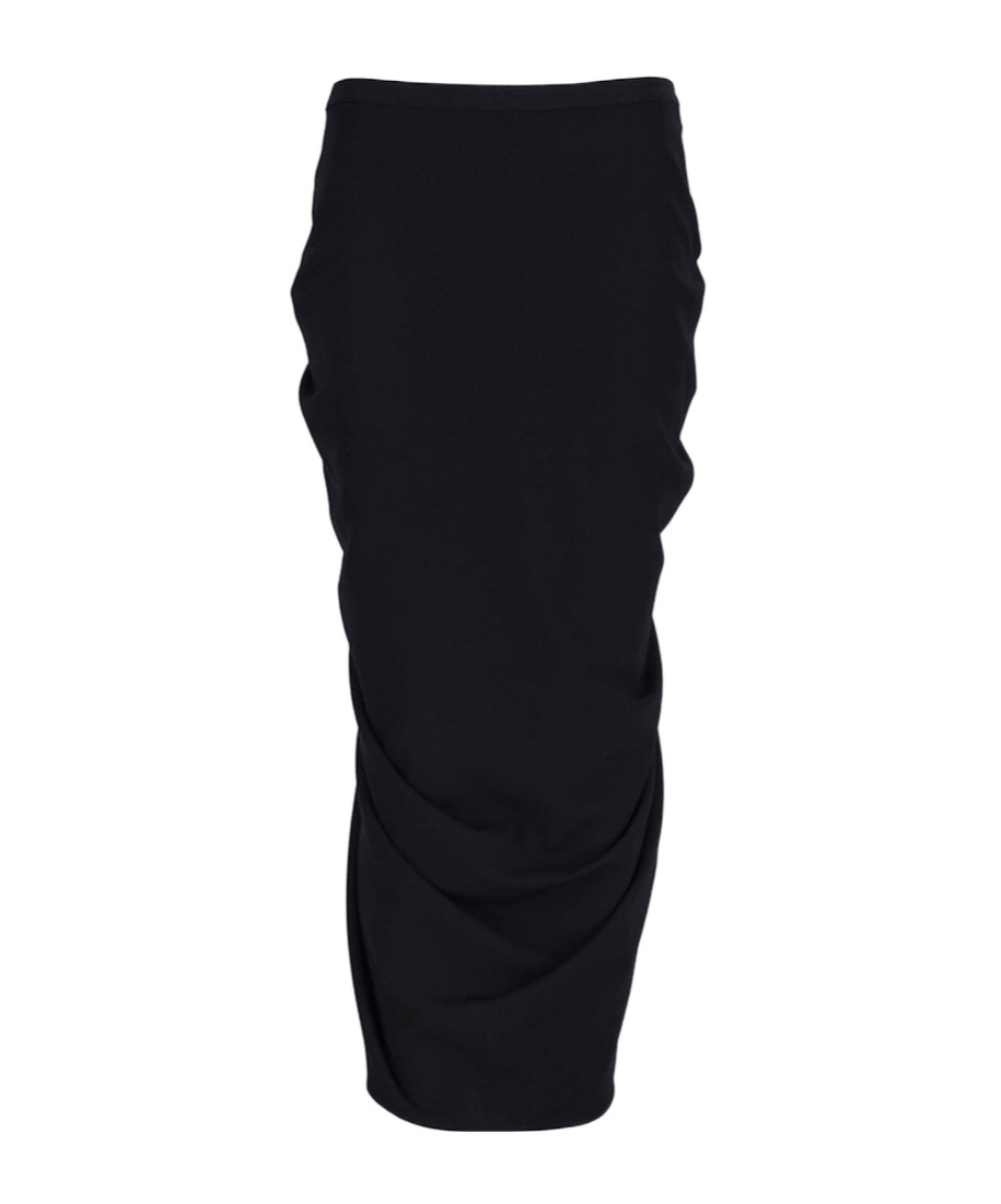 Shop Dries Van Noten Ruched Zipped Skirt In Black
